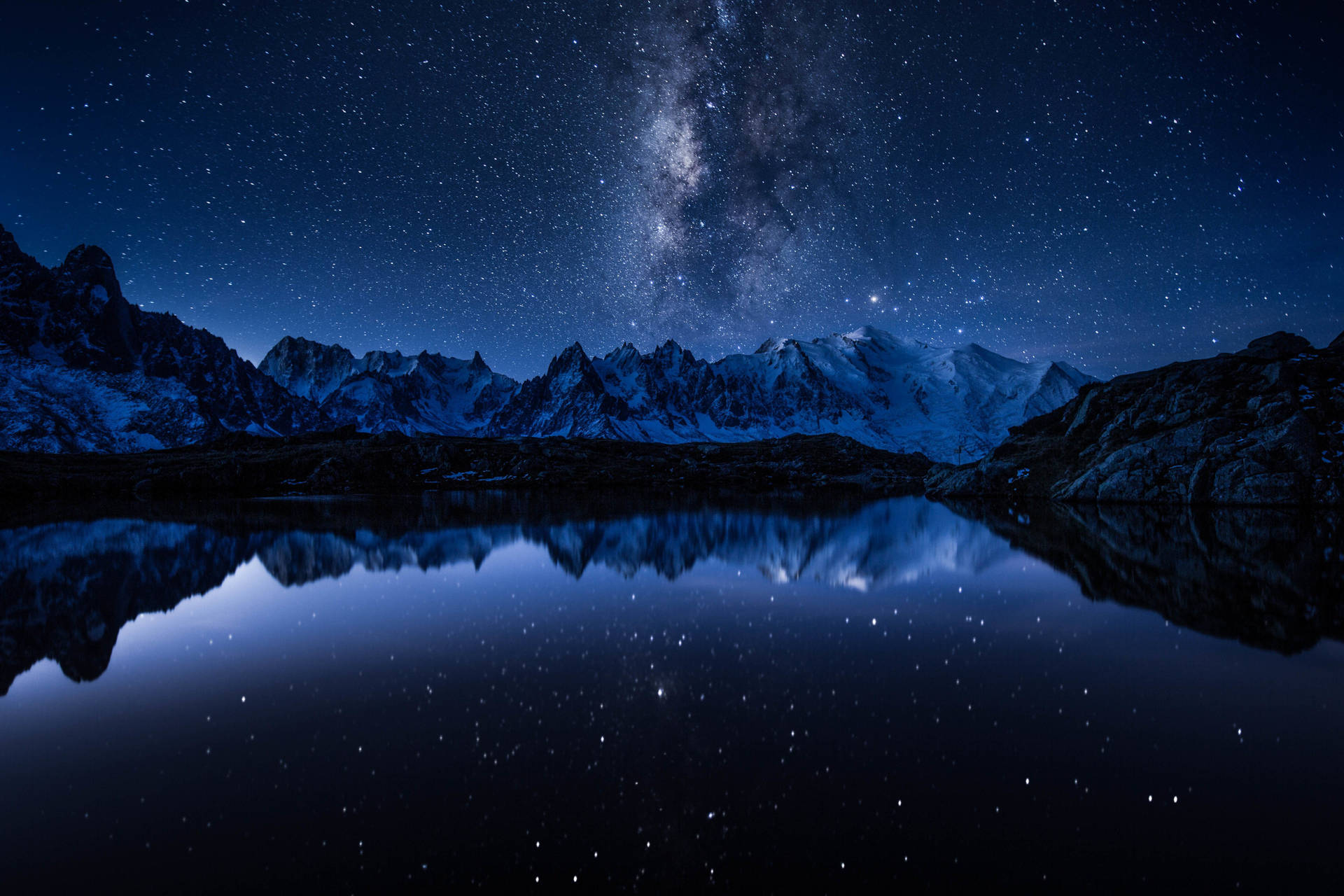 Lake Reflecting Night Sky