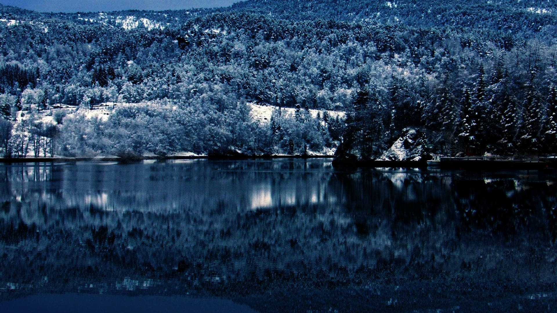 Seespiegelung Des Sees Winter-desktop Wallpaper