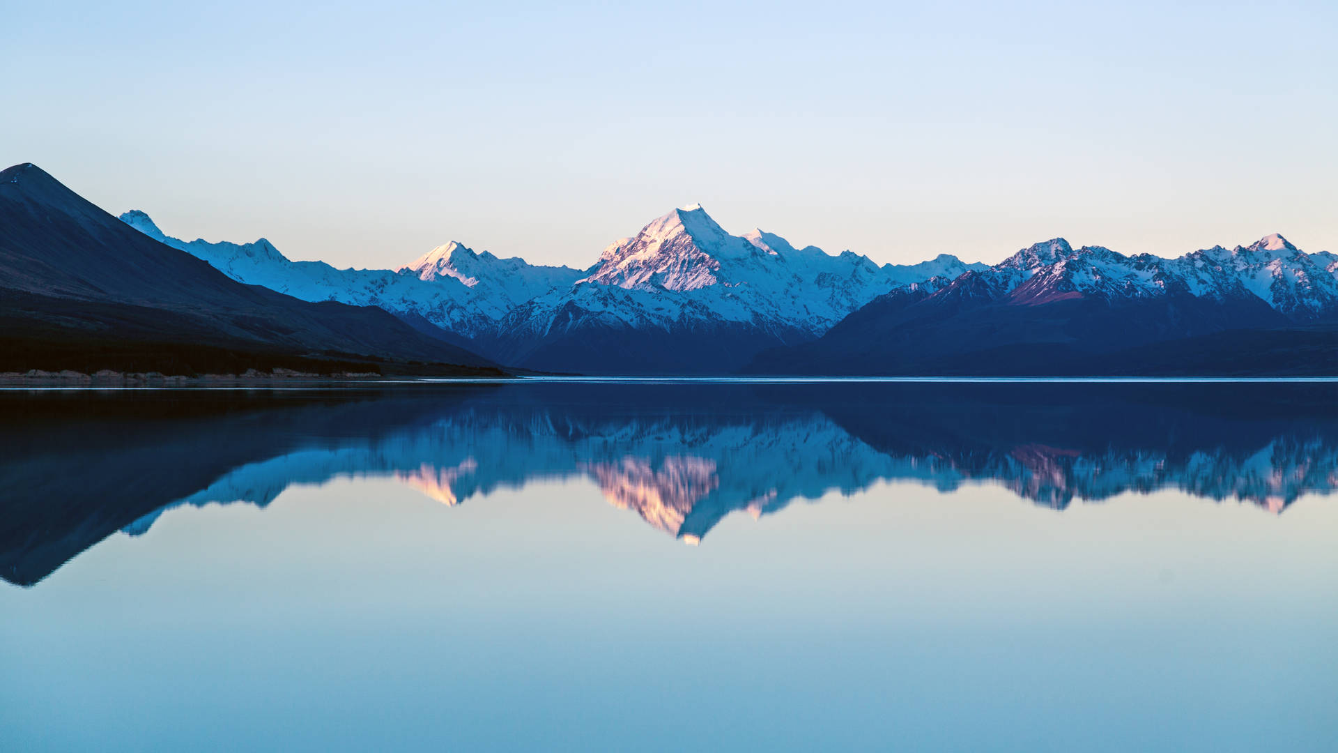Lake With Snowy Mountains iMac 4K Wallpaper