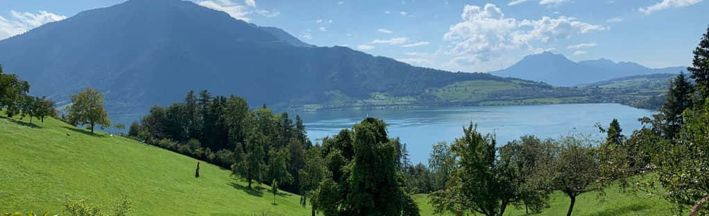 Lake Zug Panoramic View Switzerland Wallpaper