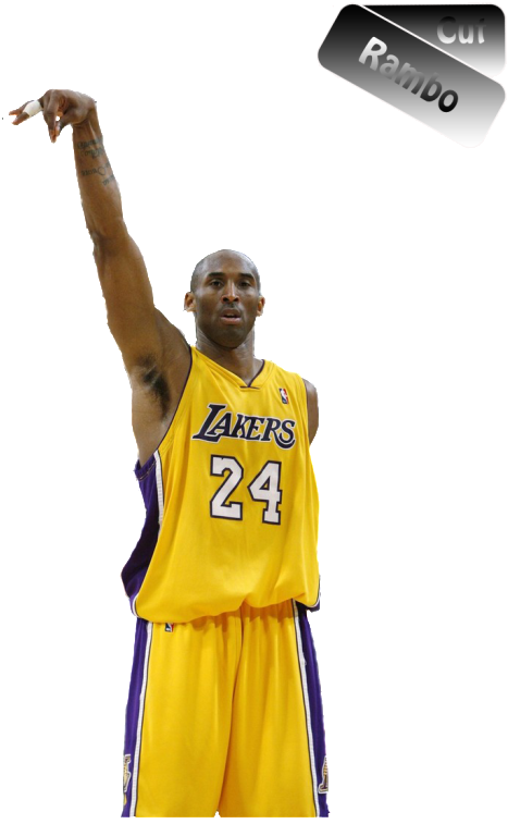 Lakers Basketball Player Pointing Up PNG