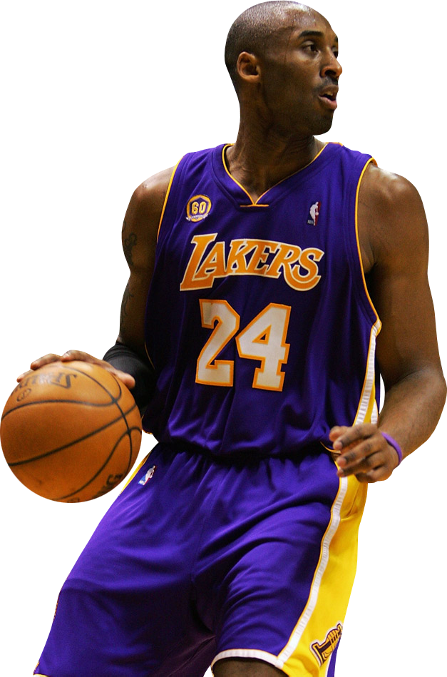 Lakers Basketball Player24 Dribbling PNG