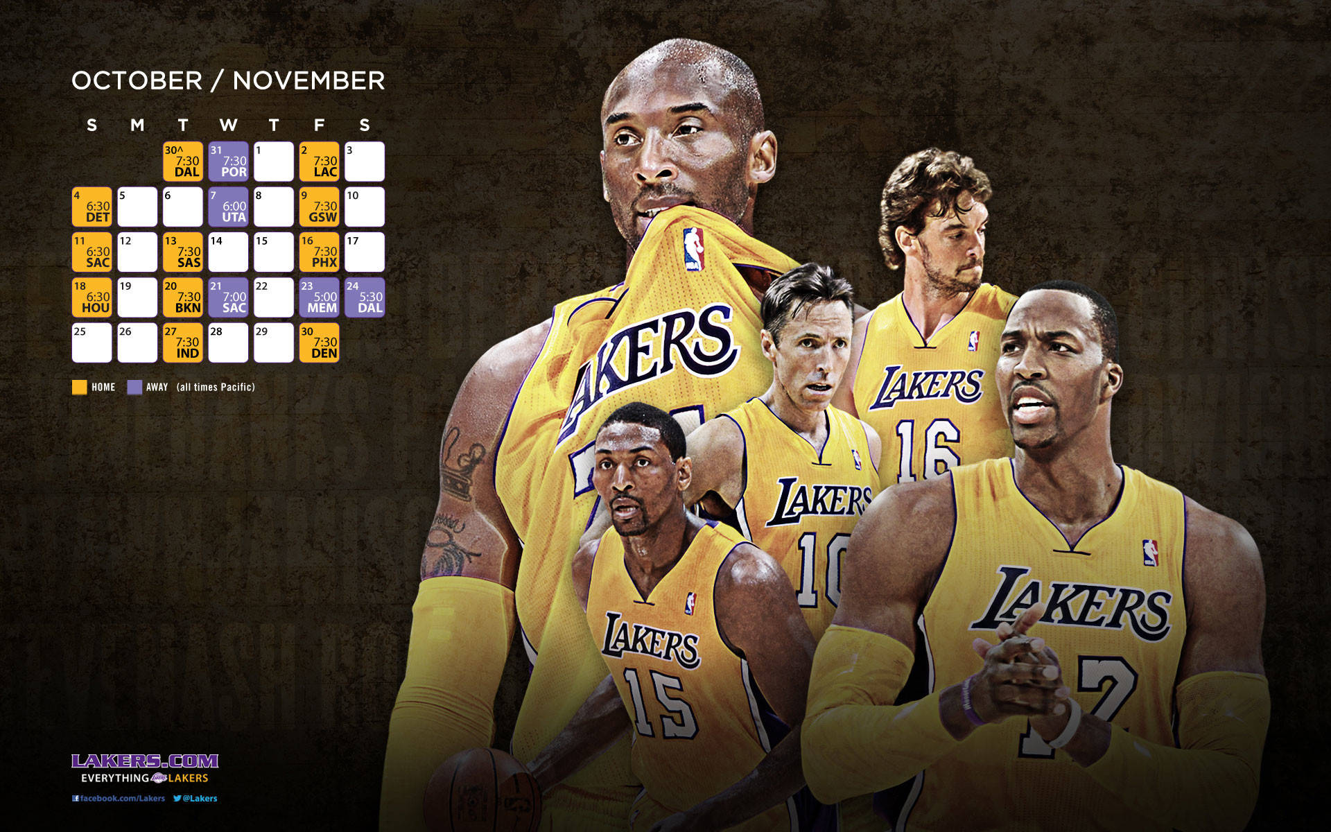 Lakers Hd Star Spillere Tidsplan Wallpaper