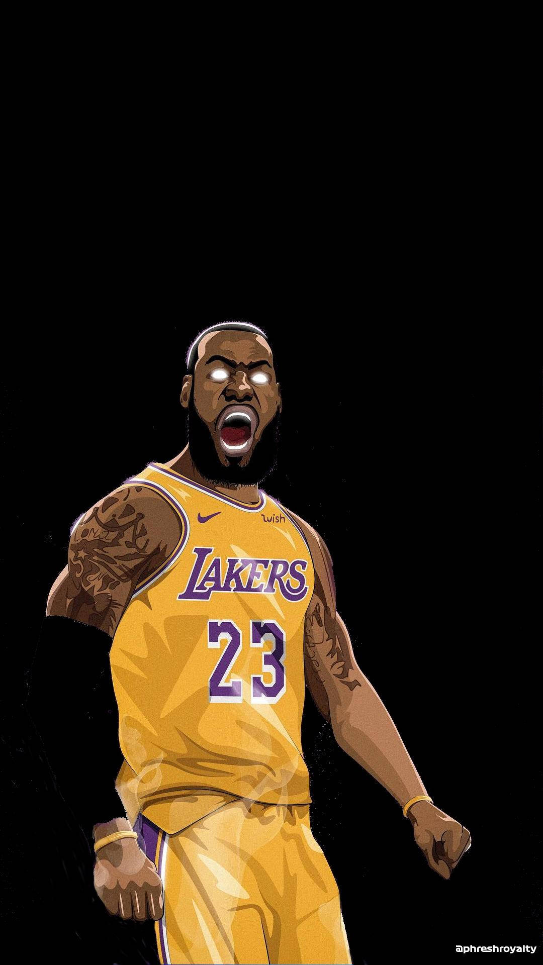 Låsupp Din Lakers-anda Med Denna Unika Iphone-design. Wallpaper