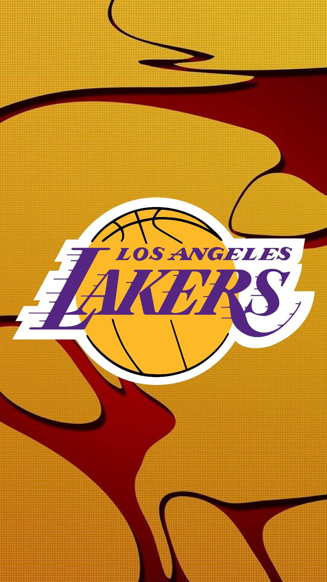Lakers Iphone With Red Paint Wallpaper