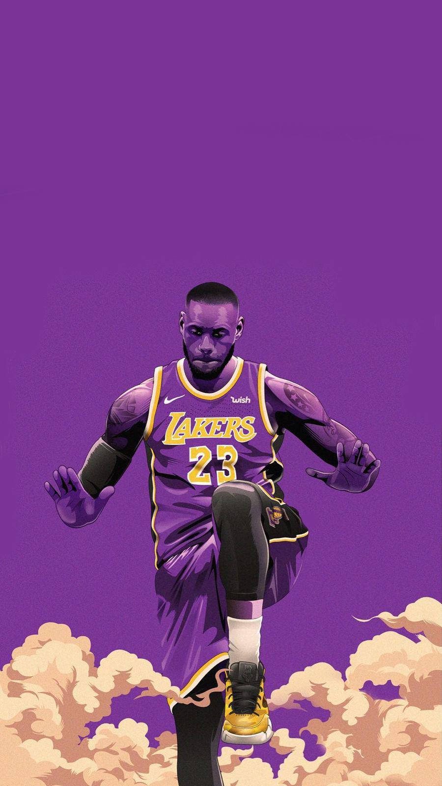 Vis din Lakers stolthed med en iPhone baggrund med deres holdlogo. Wallpaper