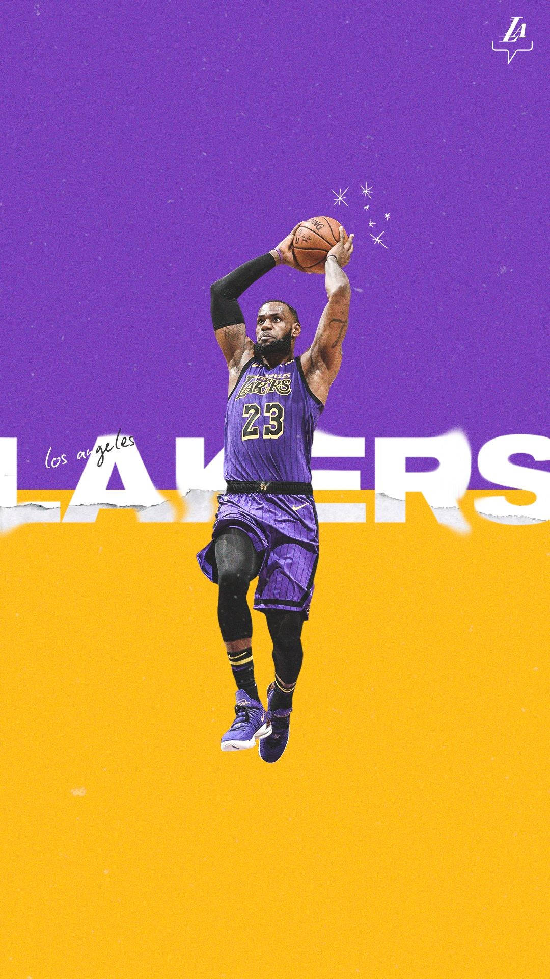 Fondode Pantalla De Lakers En Un Iphone Con Lebron Saltando. Fondo de pantalla