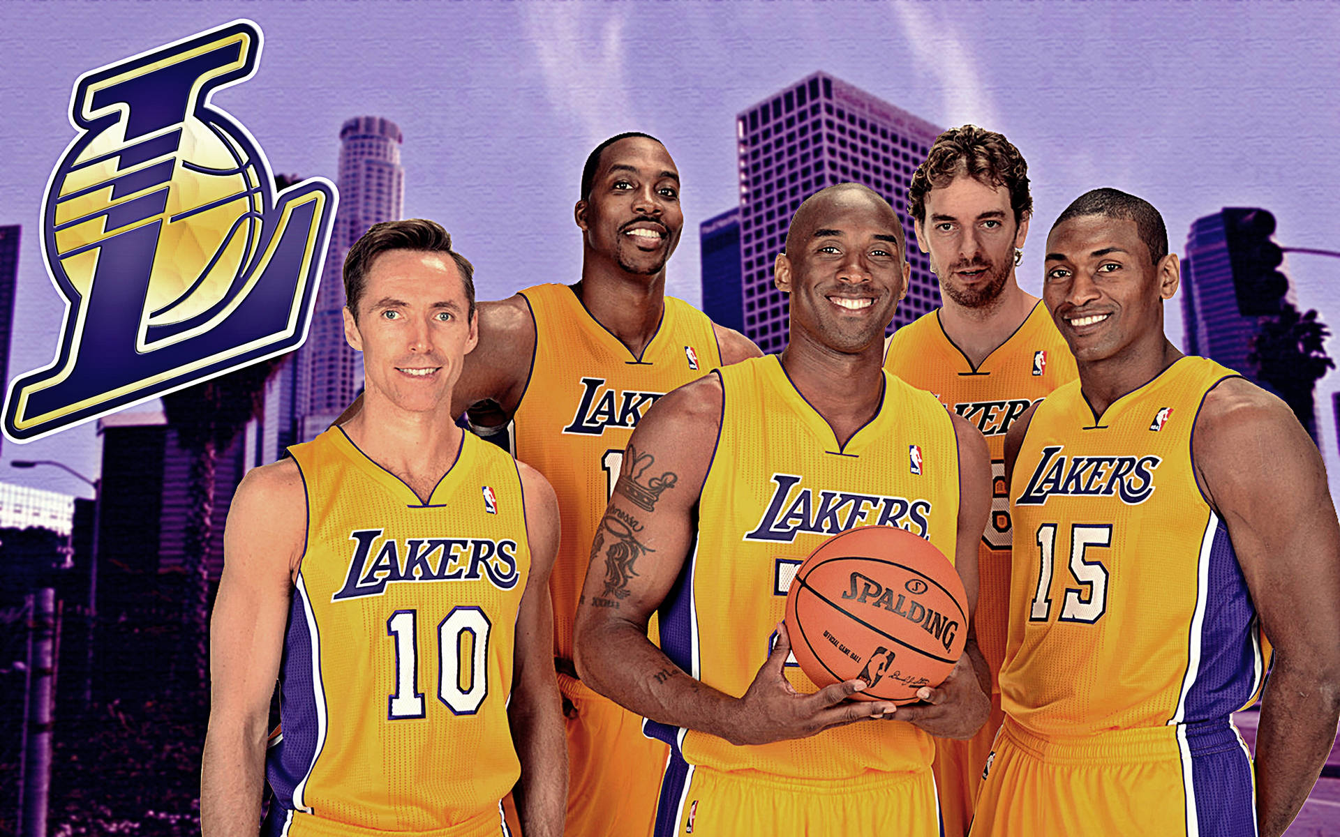 LA Lakers Team Logo på en iPhone. Wallpaper