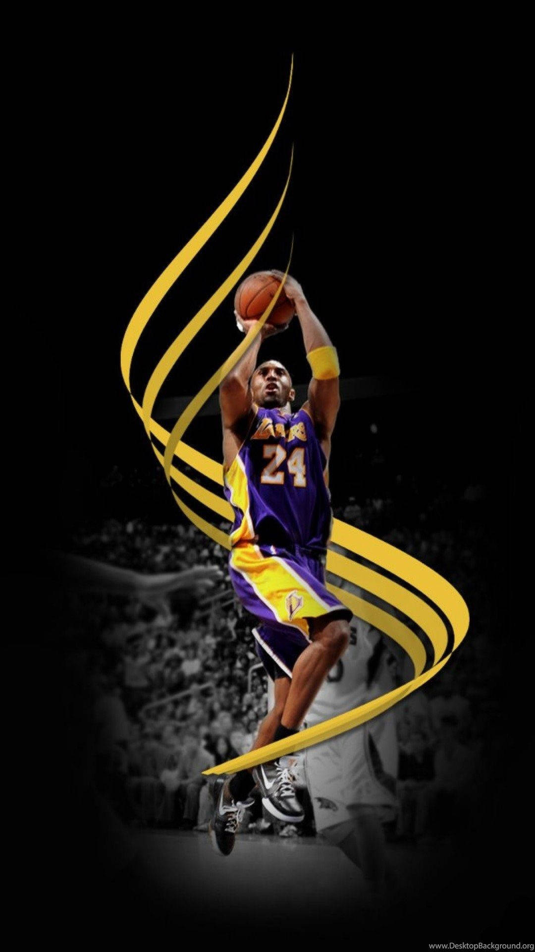 Wallpapervisa Ditt Stöd För Ditt Favorit Nba-lag - Lakers - Med Denna Unika Lakers Iphone Bakgrundsbild. Wallpaper