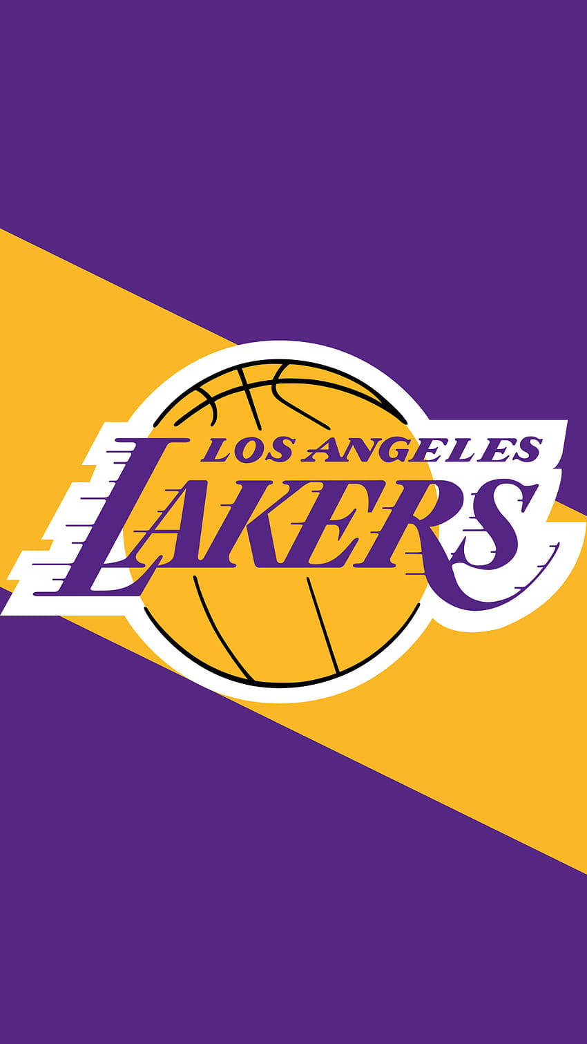 Logogiallo E Viola Dei Lakers Per Iphone. Sfondo