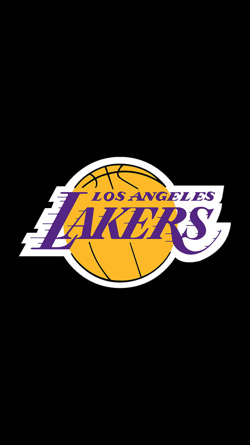Losangeles Lakers Logon På En Svart Bakgrund. Wallpaper