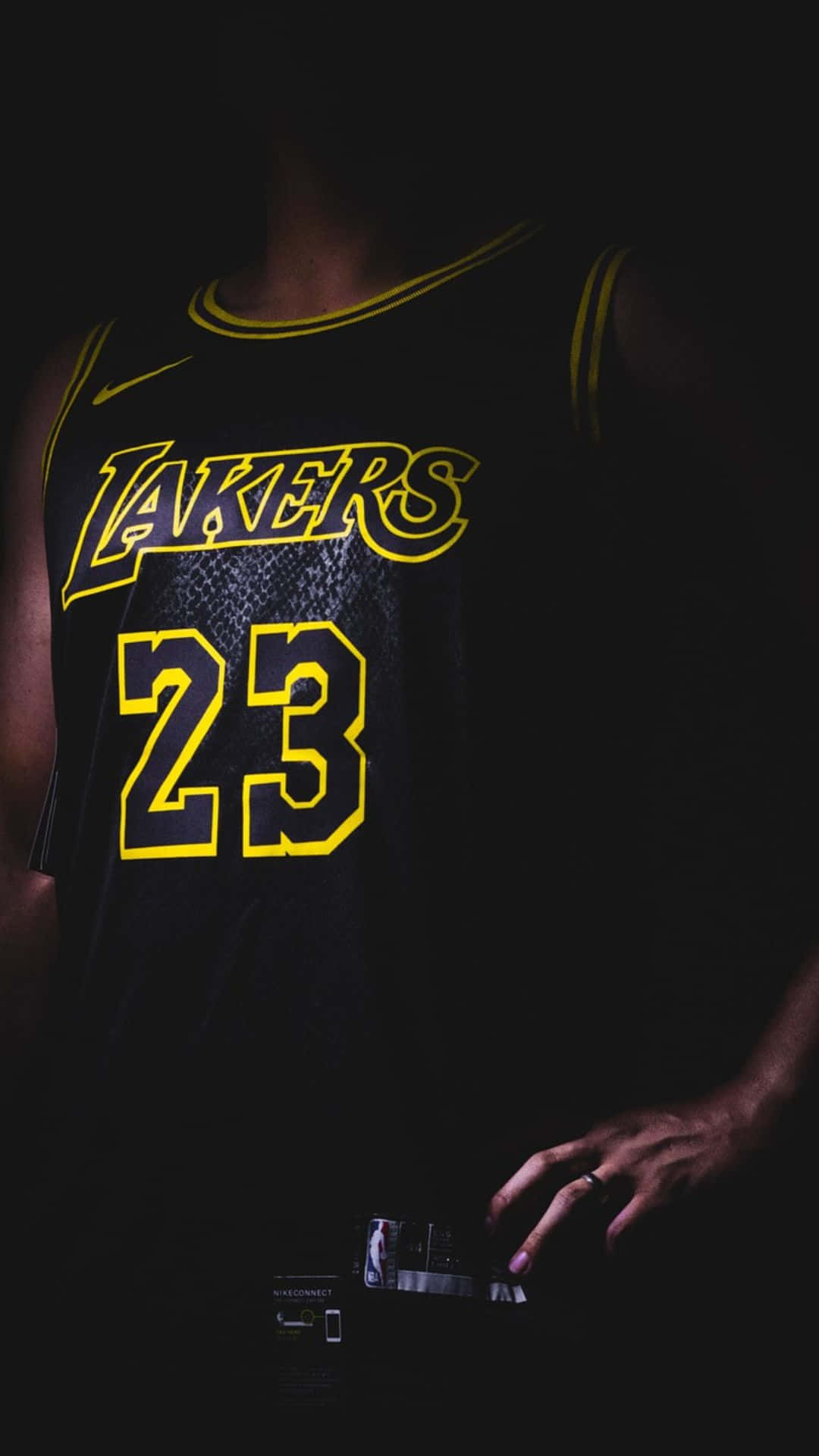 Lakers Jersey Number23 Dark Background Wallpaper