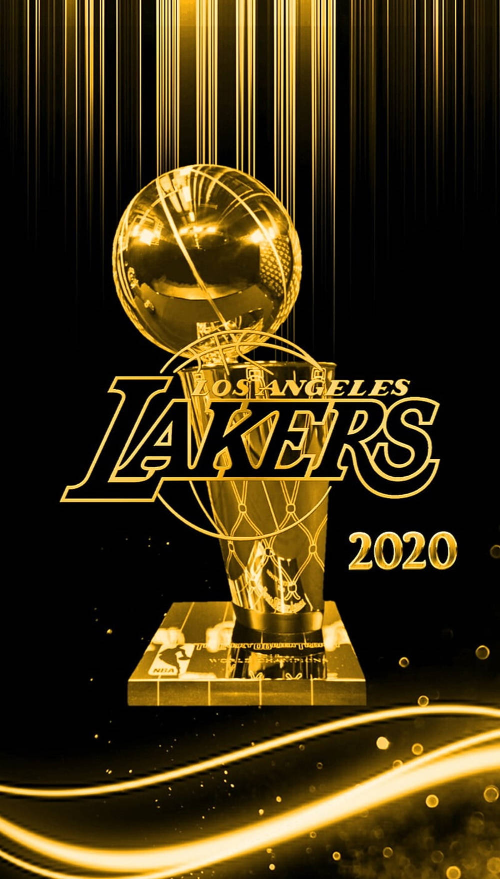 Lakers Logo Gold Trophy 2020 Wallpaper