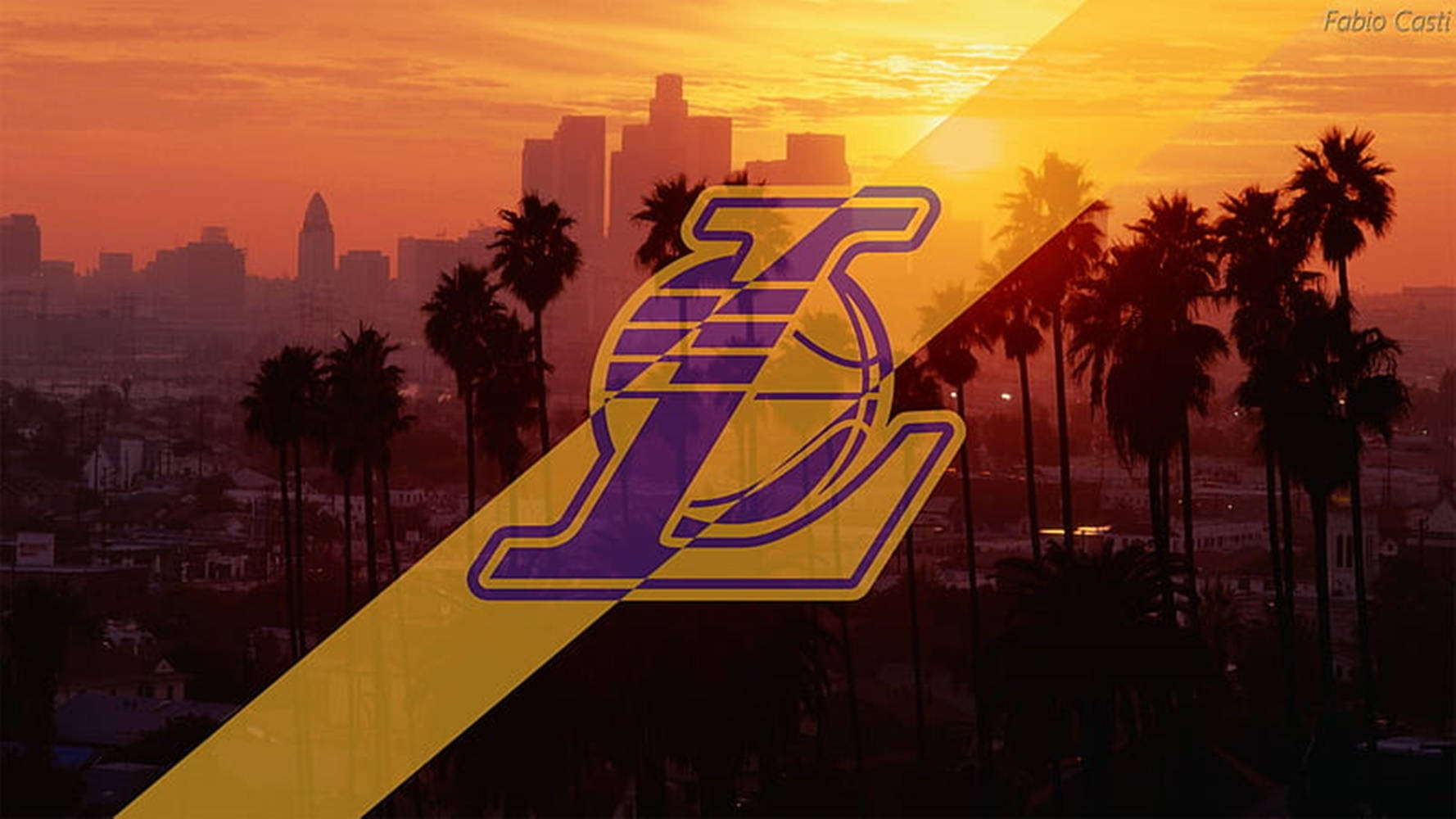 Lakers Logo Sunset Nature Wallpaper