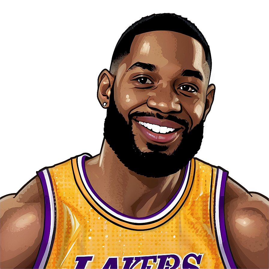 Lakers Player Caricatures Png 05212024 PNG