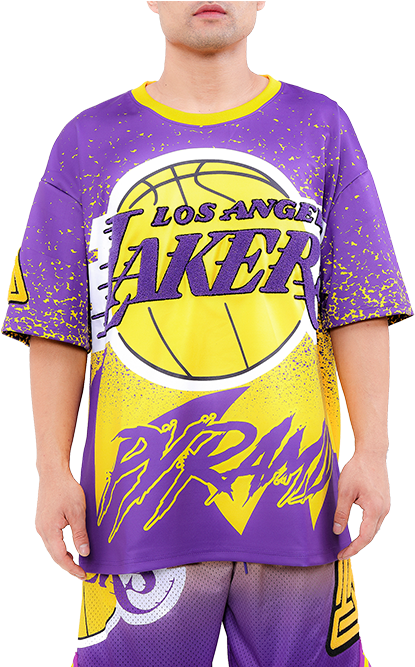 Lakers Themed Outfit Showcase PNG