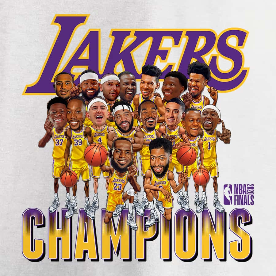 Lakers2020 N B A Champions Cartoon Wallpaper