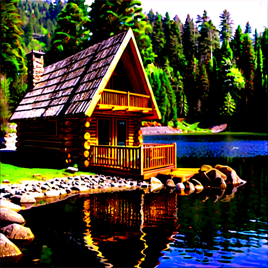 Lakeside Log Cabin Escape Png 06122024 PNG