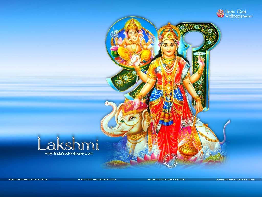 Lakshmi with Elephant Wallpaper