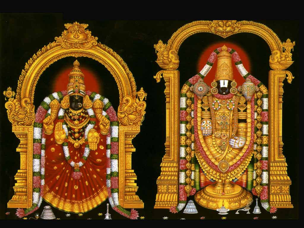 Lakshmi E Lord Venkateswara 4k Sfondo