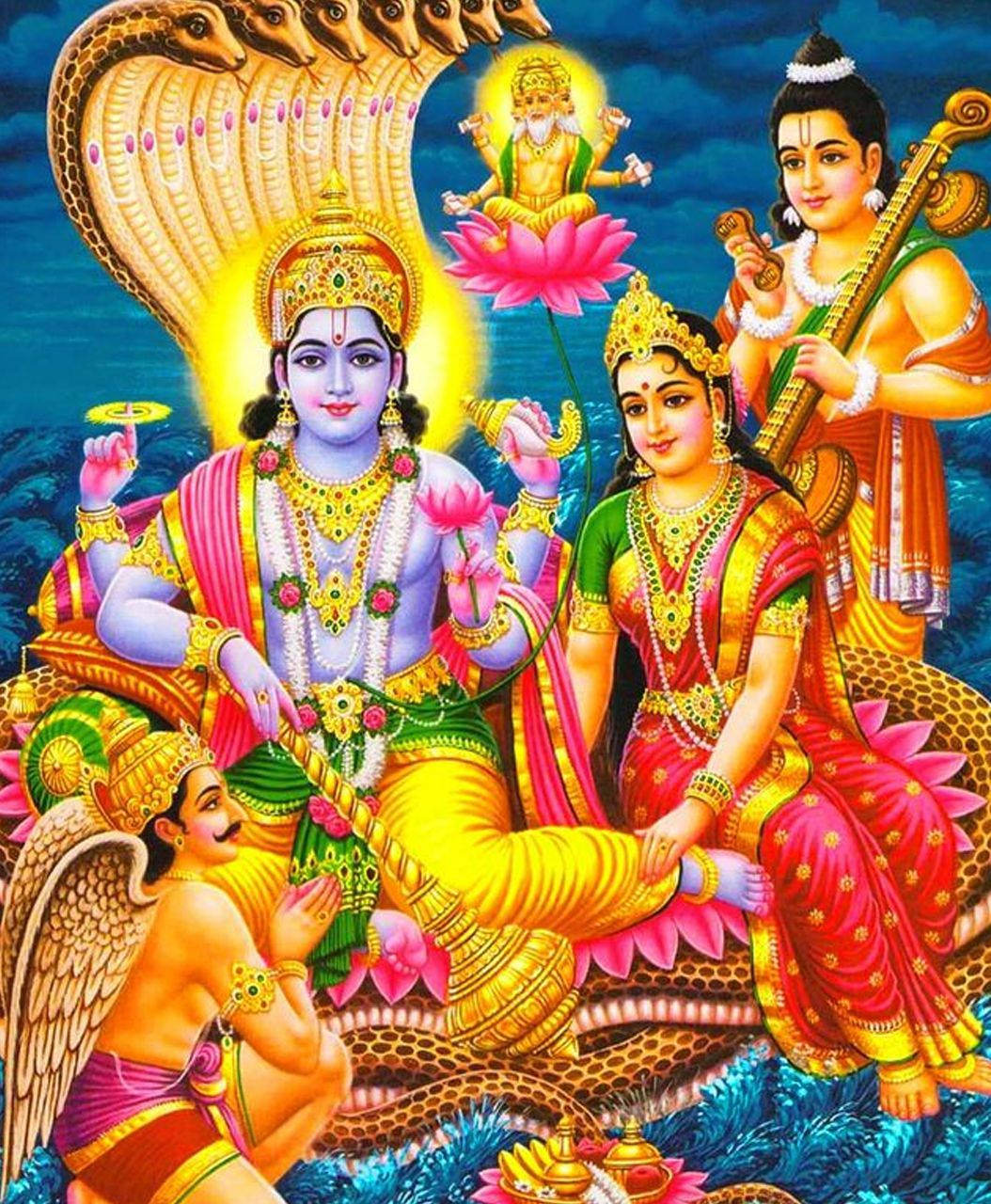 Download Lakshmi And Other Wives Of Lord Vishnu Hd Wallpaper | Wallpapers .com