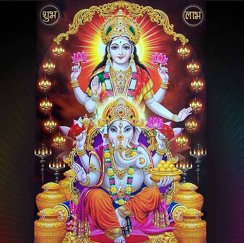Lakshmi Devi Og Ganesh Desktop Wallpaper