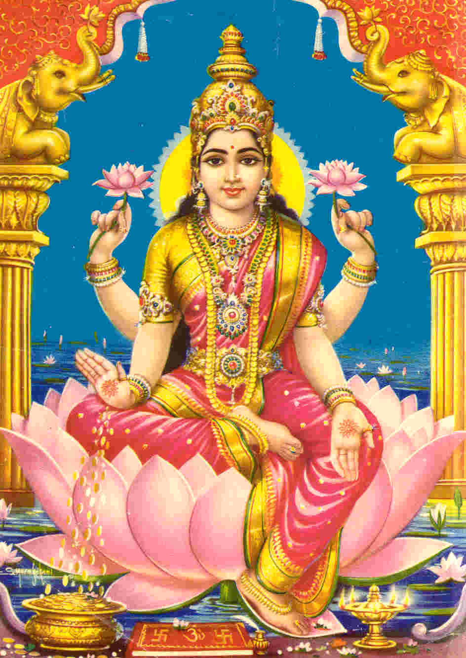 Lakshmi Devi With Elephant Arch