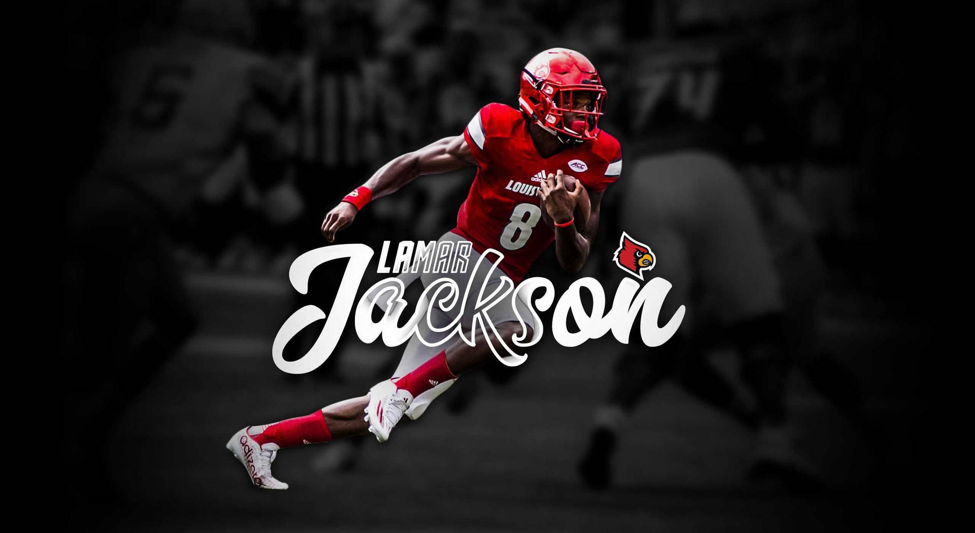 Lamar Jackson Running With Cradled Ball
