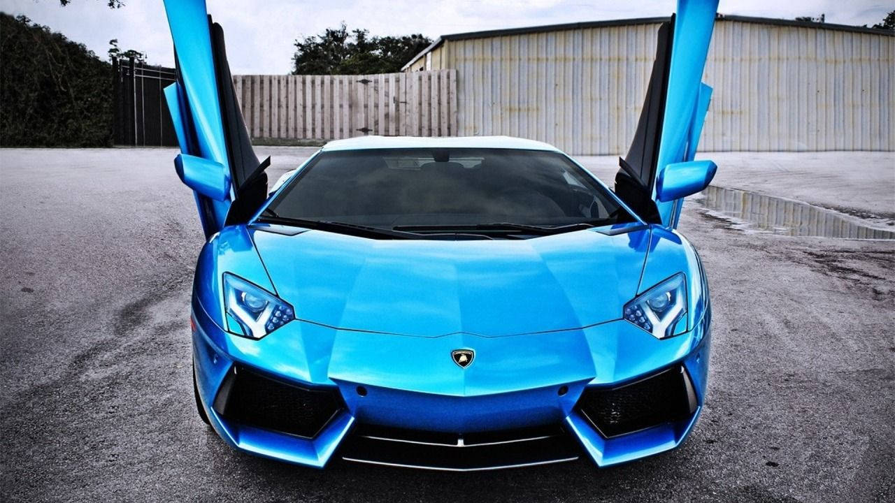 Lamborghini Blue Sports Car Wallpaper