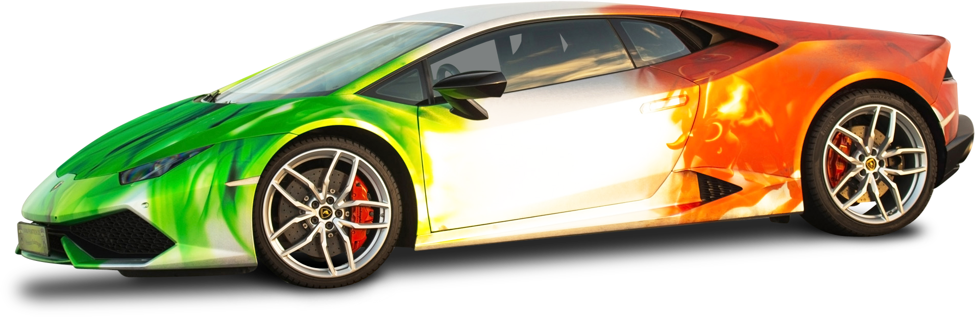 Lamborghini Huracan Greento Orange Gradient PNG