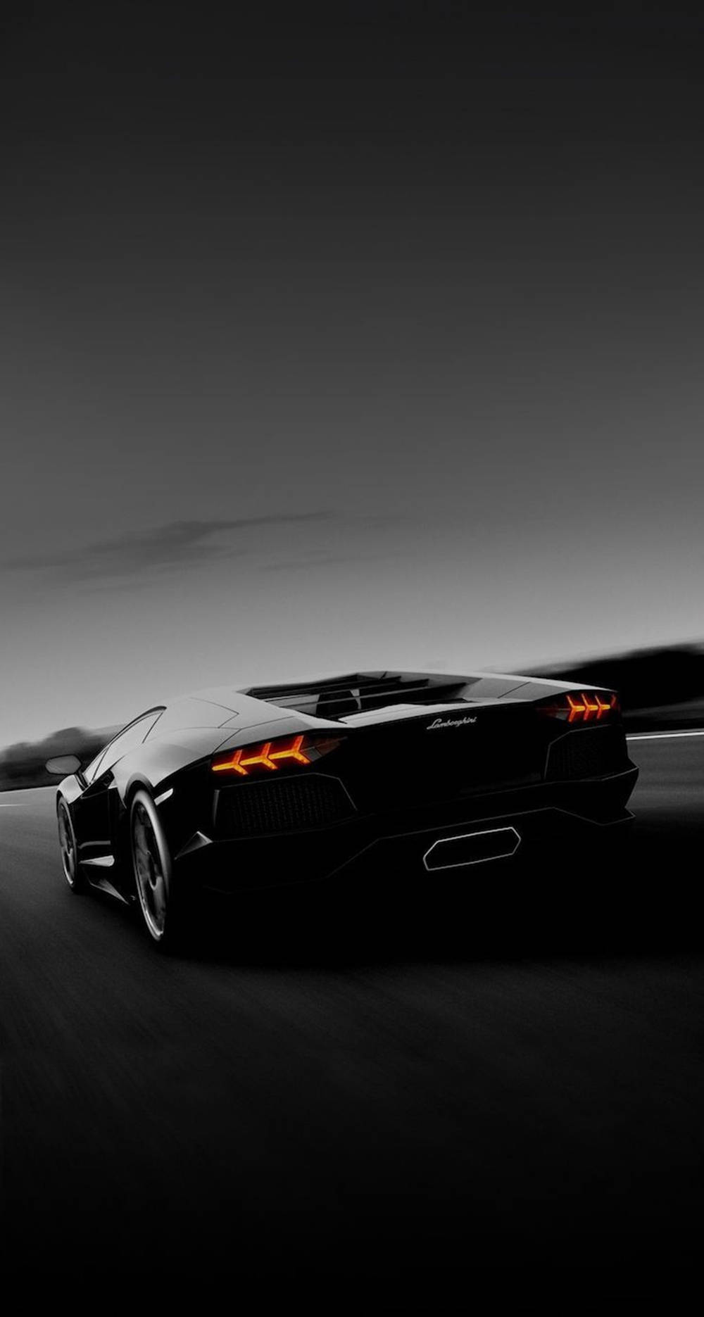 Lamborghini Iphone Black Aesthetic On Road Wallpaper