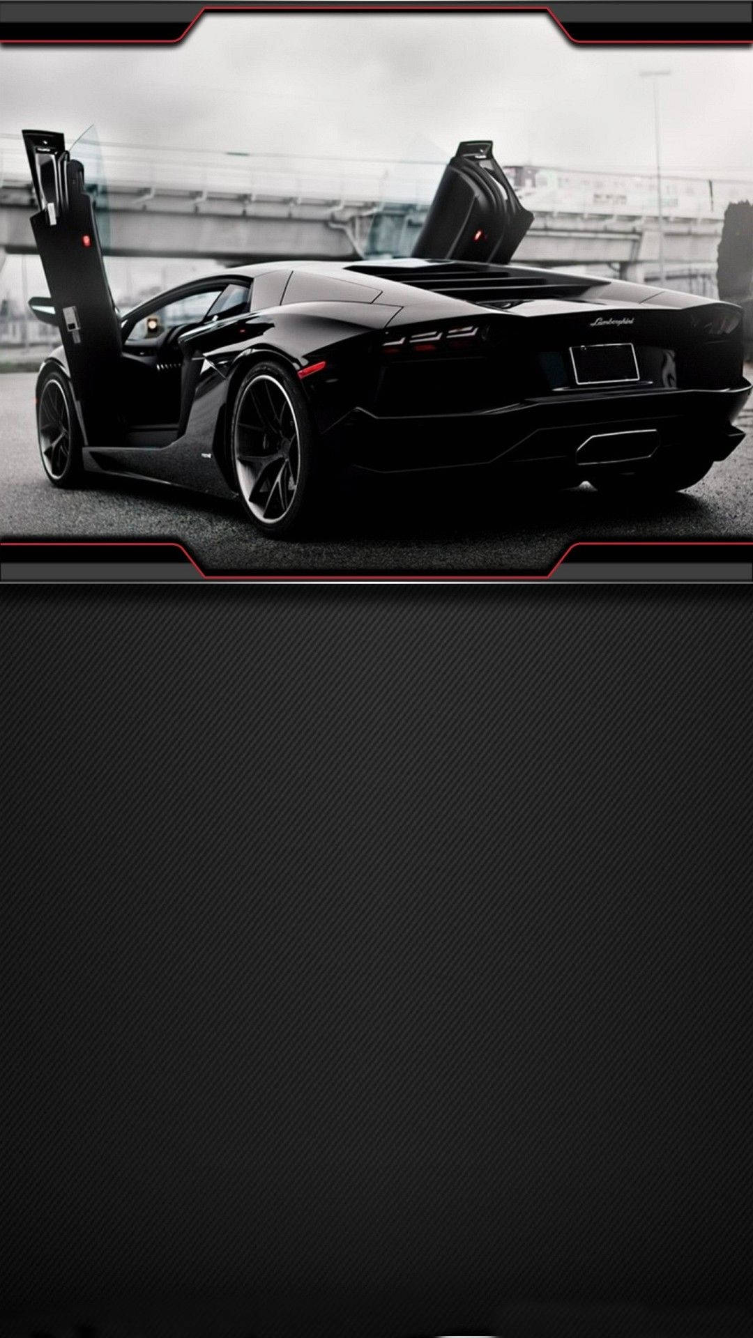 Lamborghiniiphone Negro Estético Puertas Abiertas Fondo de pantalla