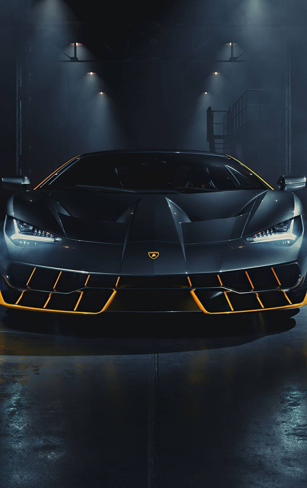 Lamborghini Iphone Black Aesthetic Streetlamps Background