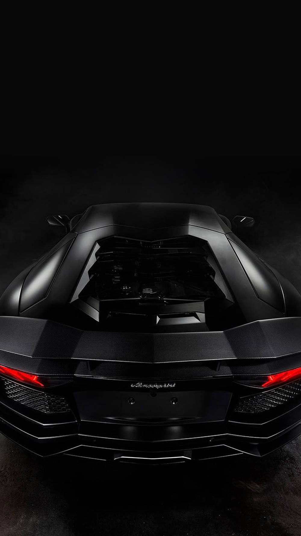 Lamborghiniiphone Svart Estetisk Bagageutrymme. Wallpaper