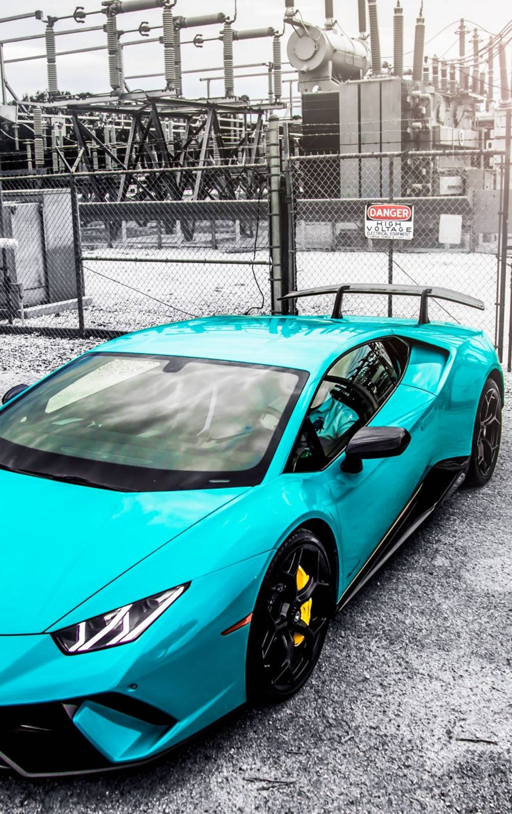 Lamborghini iPhone Blå Æstetisk Kraftværk Baggrundsbillede Wallpaper