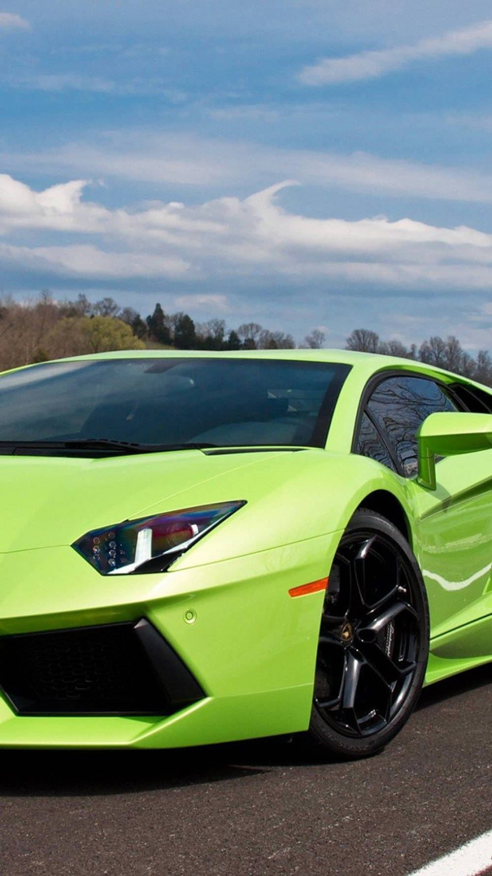 Lamborghini Iphone Neon Aesthetic Green Car Background