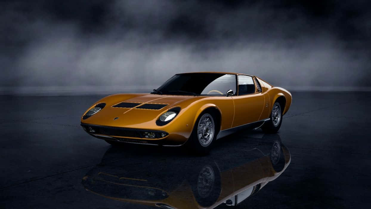 Lamborghinimiura Vintage En Un Vibrante Naranja Fondo de pantalla