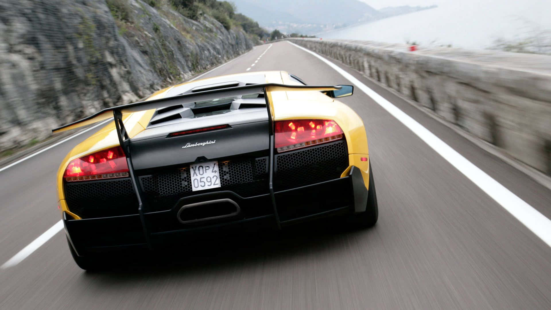 Stunning Lamborghini Murciélago on the Road Wallpaper