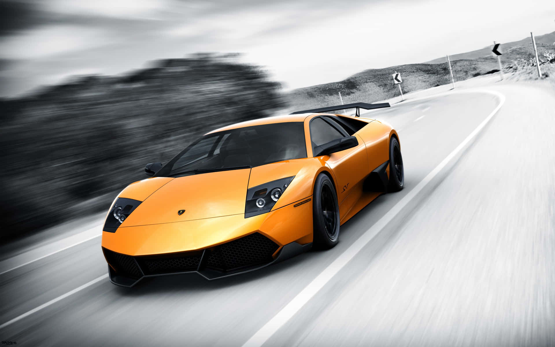 Sleek Lamborghini Murciélago in Action Wallpaper