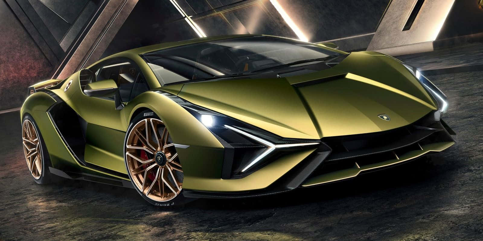 Lamborghinihuracan Är En Grön Sportbil.