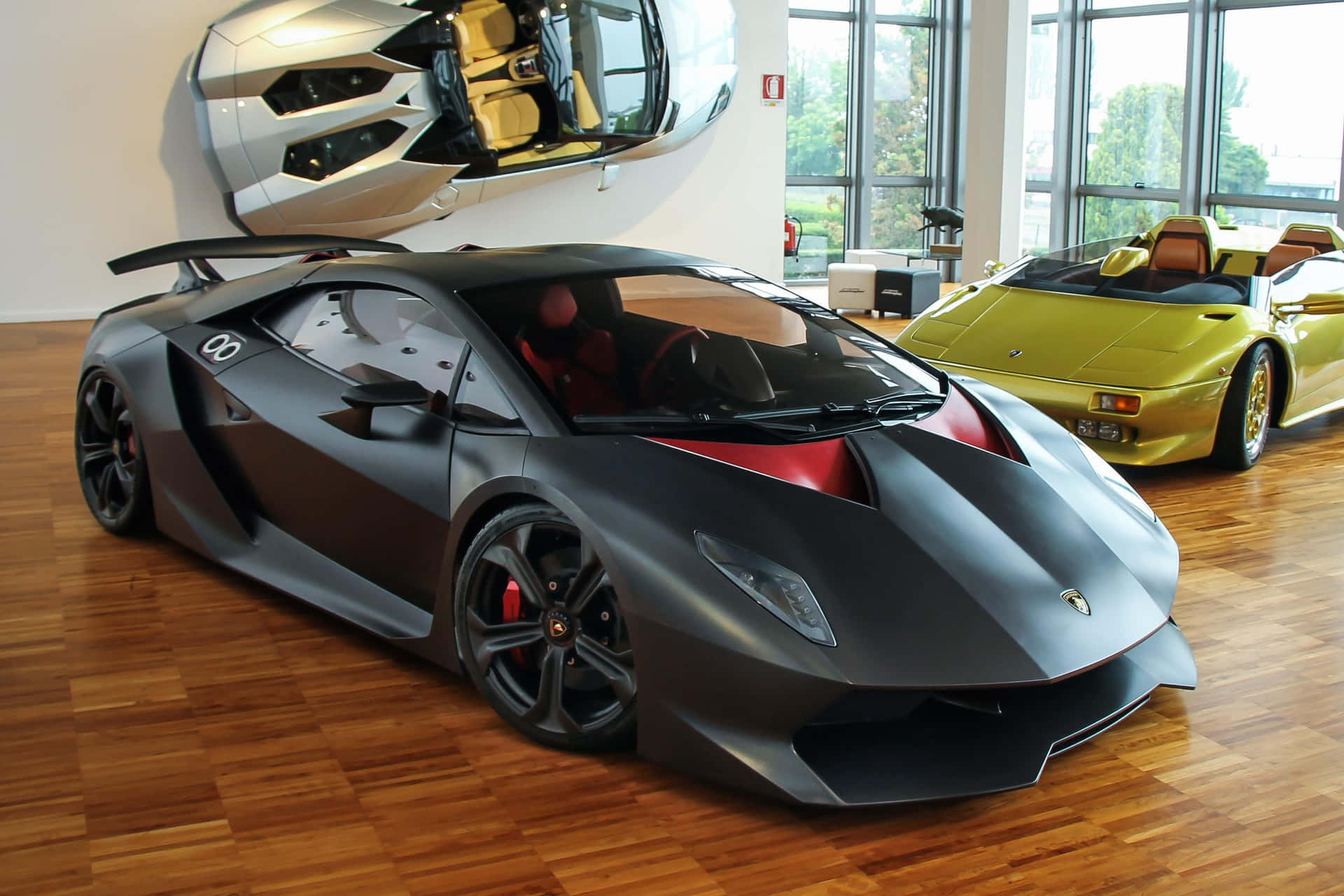 The extraordinary Lamborghini Sesto Elemento sports car in action Wallpaper