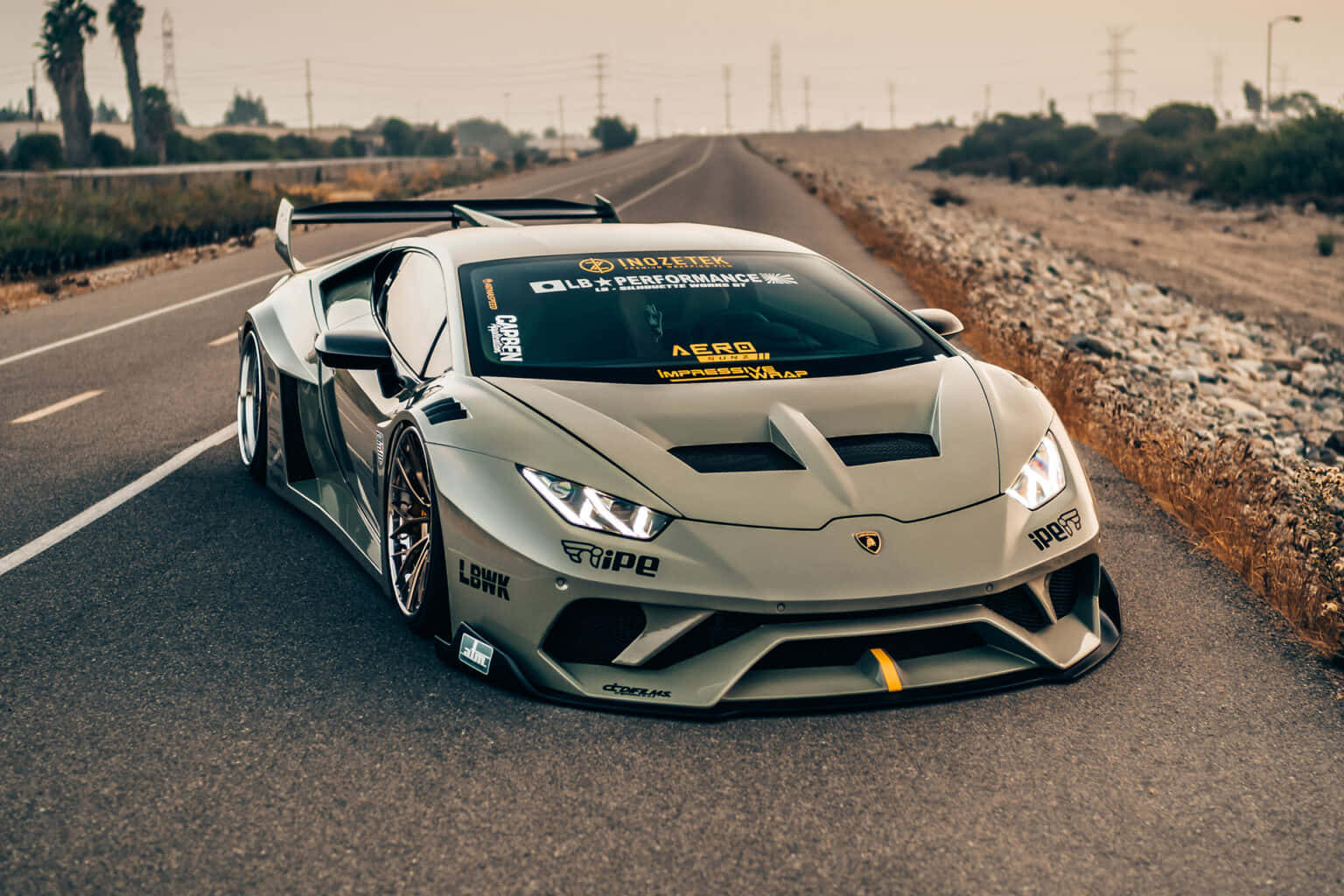 Stunning Lamborghini Silhouette in motion Wallpaper