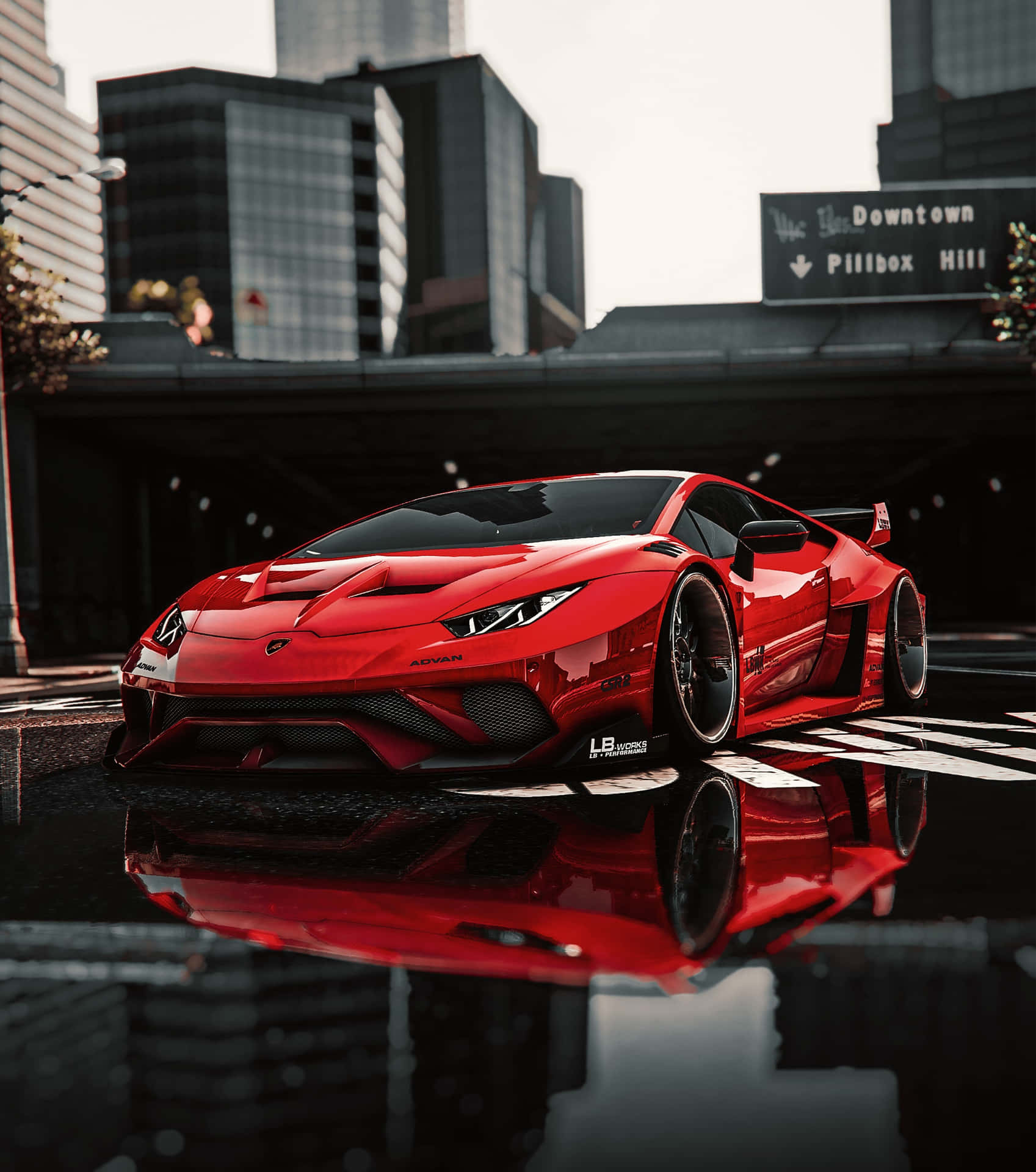 Elegantey Deslumbrante Silueta De Lamborghini En Acción. Fondo de pantalla