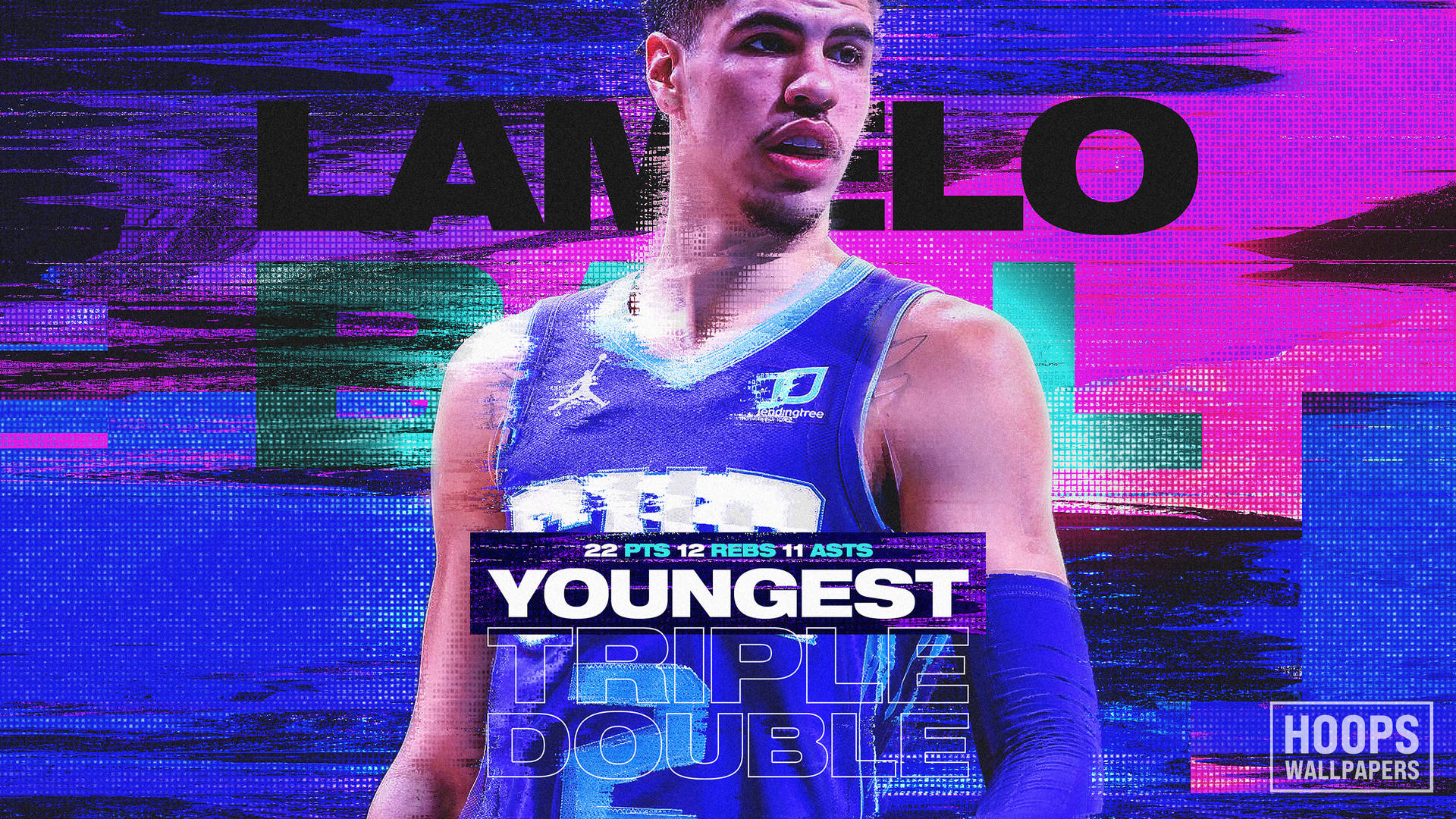 Lamelo Ball In Action During An Nba Game. Wallpaper