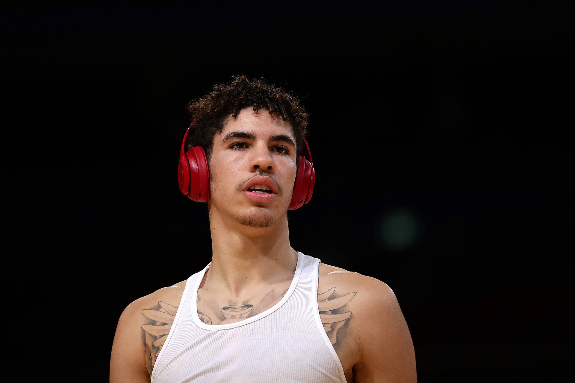 Lamelo Ball With Red Headphone Wallpaper