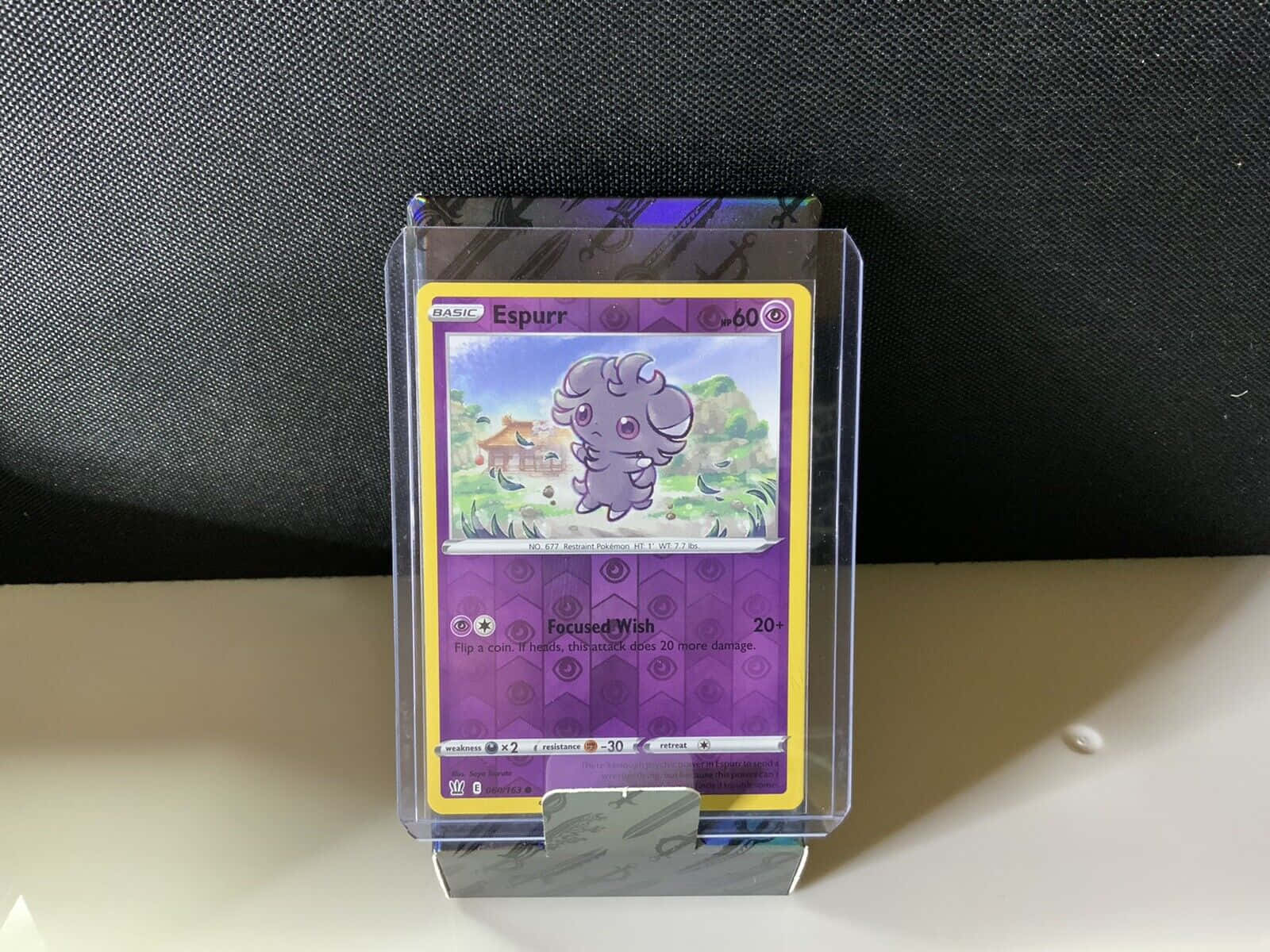 Laminated Focused Wish Pokémon Card Of Espurr Wallpaper