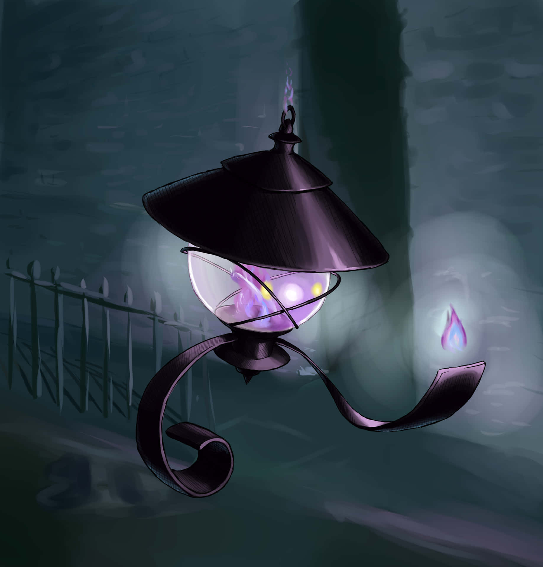 Lampent With Purple Fire Wallpaper