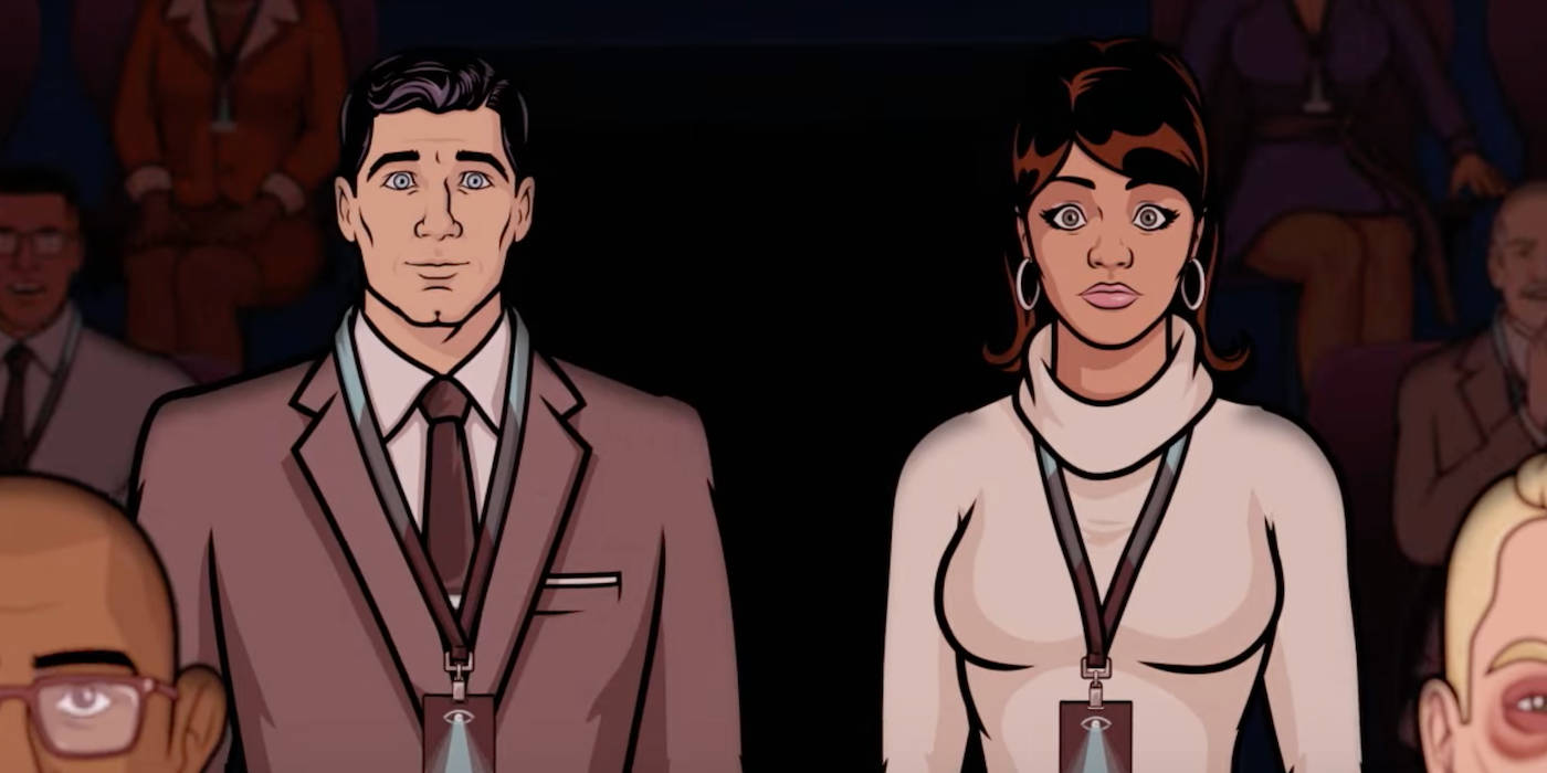 Lana Kane and Sterling Archer in an intense moment Wallpaper