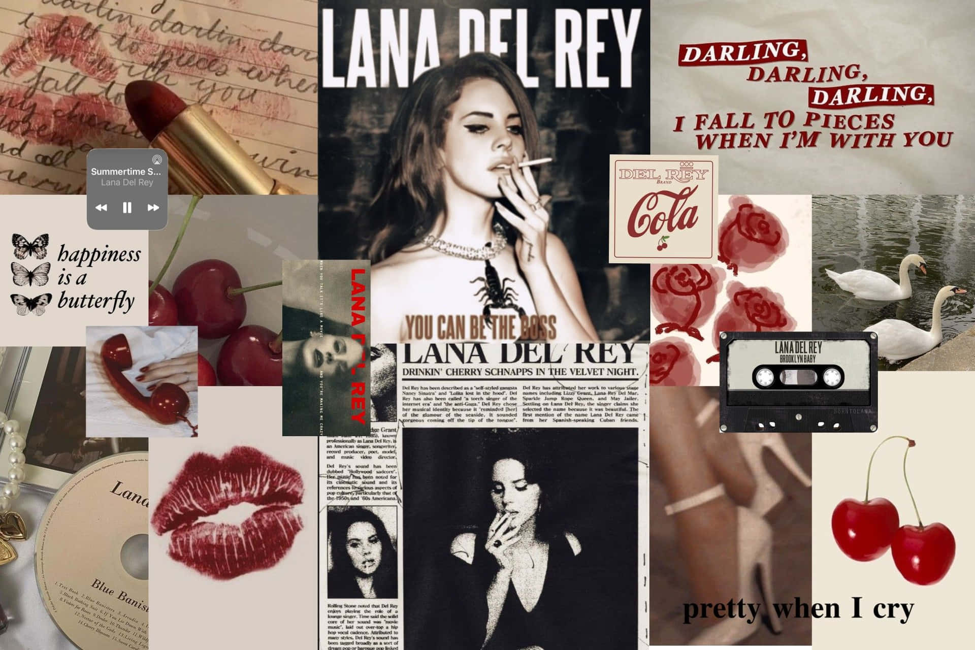 Lana Del Rey Aesthetic Collage Wallpaper