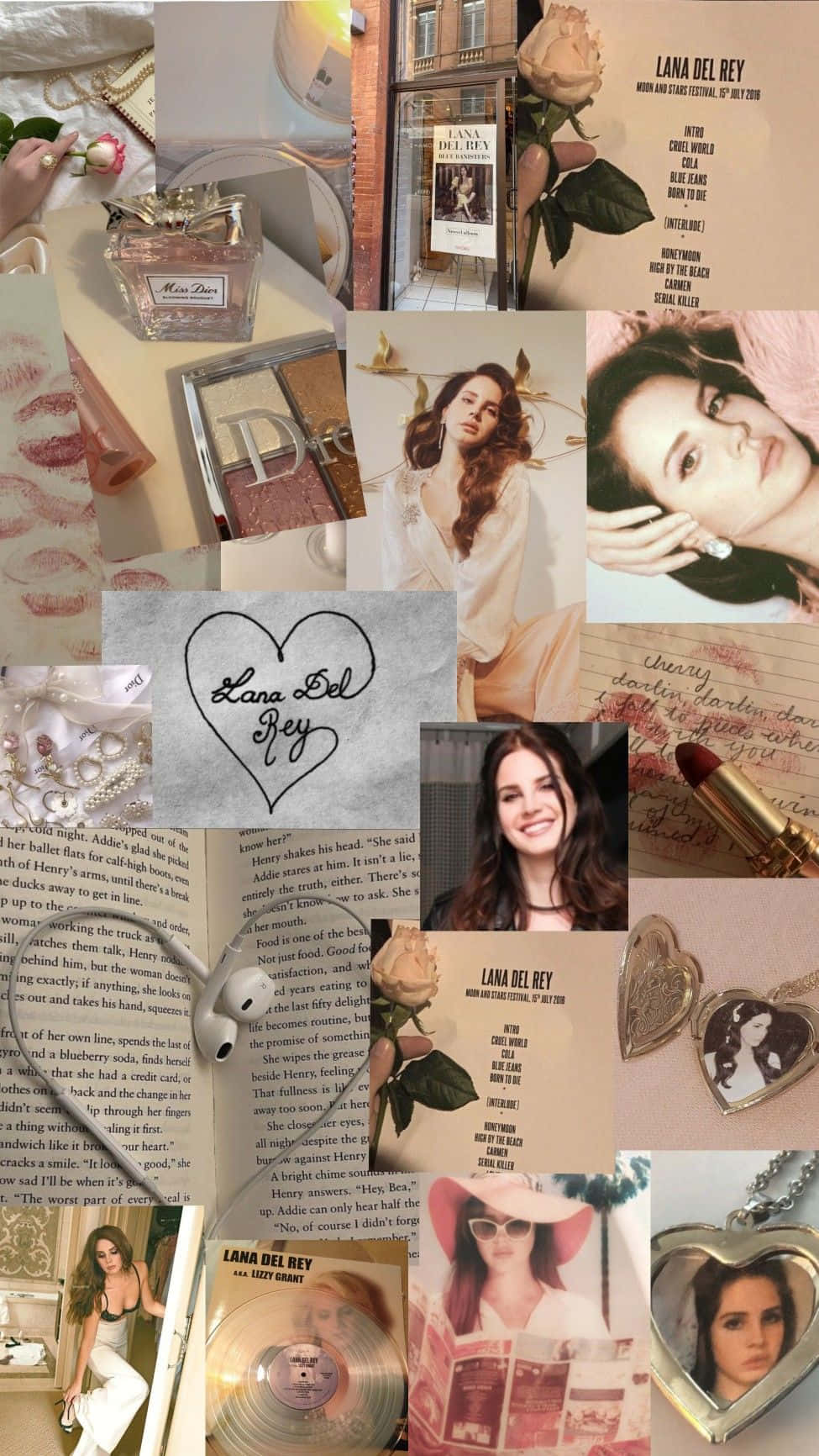 Lana Del Rey Inspired Collage Wallpaper